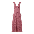 Sleeveless V Neck Floral Lace Maxi Dress