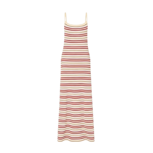 Striped Knit Sleeveless Maxi Slip Dress